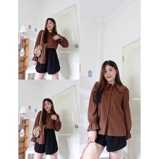 Brownie Blouse เสื้อเชิ้ตแขนยาว เสื้อแขนยาว พร้อมส่ง