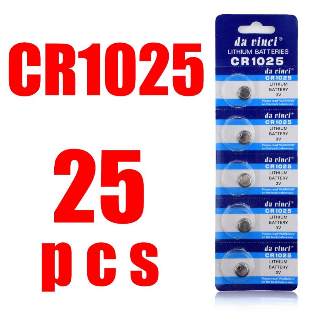 25pcs 3v Volt Lithium CR1025 Battery Button Cion Cell Battery Replacement High Energy Density 1025 F