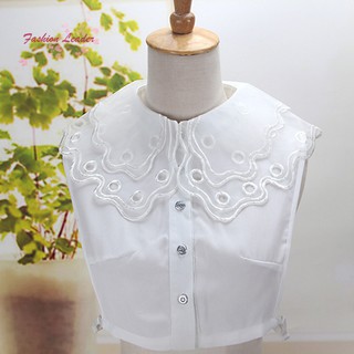 fl เสื้อเบลาส์คอปกปักลายสําหรับผู้หญิง