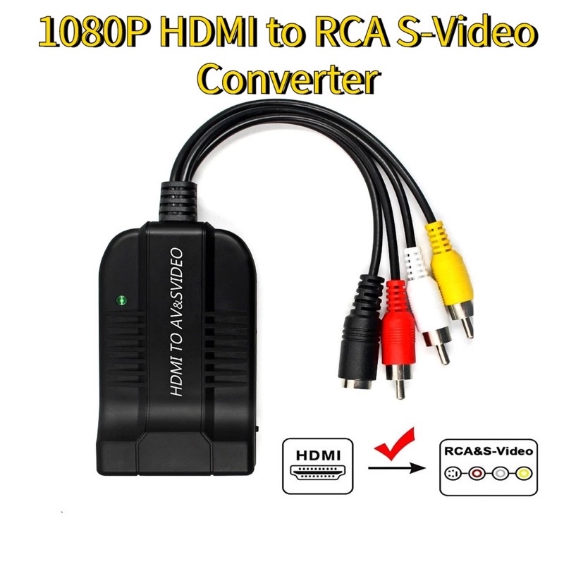 HDMI To RCA S-Video HD Video Converter HDMI To AV CVBS S-VIDEOอะแดปเตอร์สำหรับPC PS3 TV STB VHSกล้องVCR Blue-Ray DVD