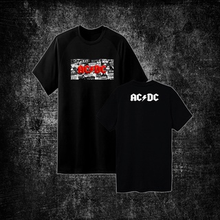 [พร้อมส่ง] เสื้อยืดรวมวง ACDC ไม่มีตะเข็บข้าง คอกลมสีดำ Cotton100%