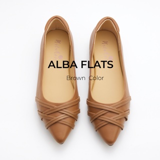 Sheepskin shoes Alba flat L-2206 Size 35-41