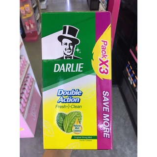 แพ็ค3 Darlie Double Action Fresh + Clean (150g x3 หลอด) ดาร์ลี่ ดับเบิ้ล แอคชั่น เฟรช + คลีน ยาสีฟัน