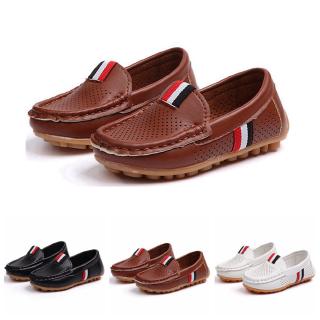 ราคา21-36 Infant Boy Flat Shoe Summer Casual White Leather Shoes Boys Black Formal Shoes