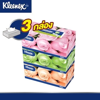 คลีเน็กซ์ กระดาษเช็ดหน้า หนา2ชั้น ลายดอกไม้ 135แผ่น แพ็ค 3 กล่อง Kleenex Facial Tissue (2Ply) Floral Box Pack3