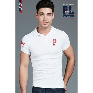 Police Bigsize เสื้อโปโล ทรง Slim fit  พอดีตัว  ผุ้ชาย/ผู้หญิง สีดำ,กรม,ขาว,เทา  (BP13/1)