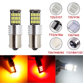 หลอดไฟเบรกท้ายรถยนต์ LED T15 T20 T25 1156 BA15S P21W W16W W21W W21/5W 3156 3157 45SMD 4014 1 ชิ้น