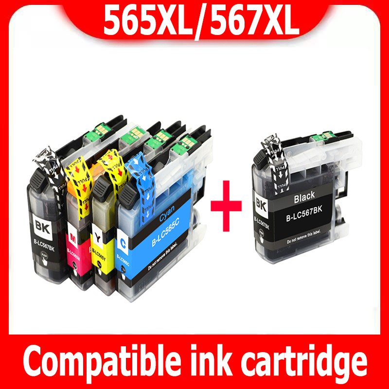 LC 565 LC 567 หมึก LC 565XL LC 567XL สีดำ LC 565 XL LC567XL ตลับหมึกสำหรับบราเดอร์ Brother J2510 J35