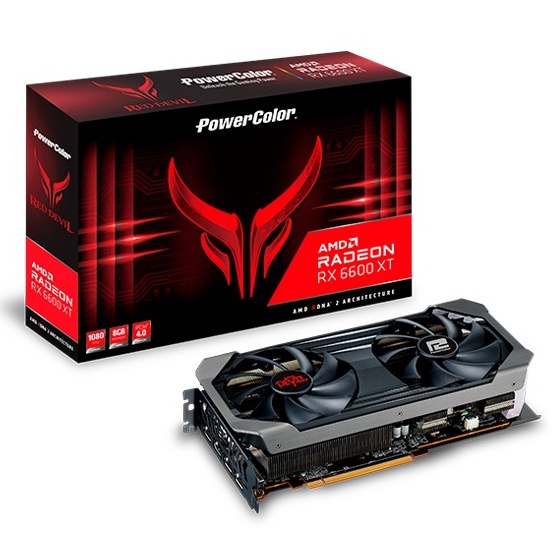 VGA (การ์ดแสดงผล) POWER COLOR Red Devil Radeon RX 6600XT 8GB GDDR6 (AXRX 6600XT 8GBD6-3DHE/OC) ประกัน 3 ปี