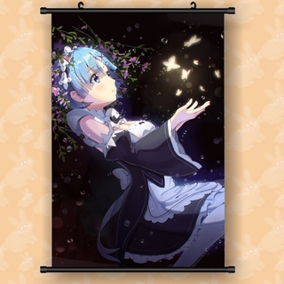 โปสเตอร์คอสเพลย์ Re: Zero kara Hajimeru Isekai Seikatsu Rem Ram สําหรับตกแต่งผนังบ้าน