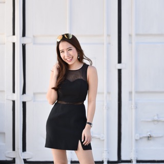 LJ015 Sweetheart Mini Dress - black