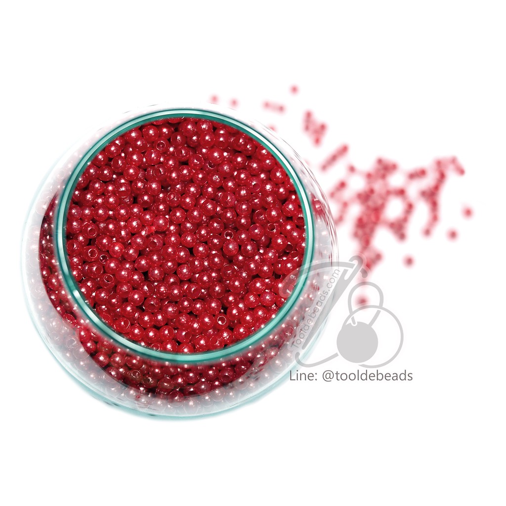 ลูกปัดมุกพลาสติก 3มม. (80 กรัม)