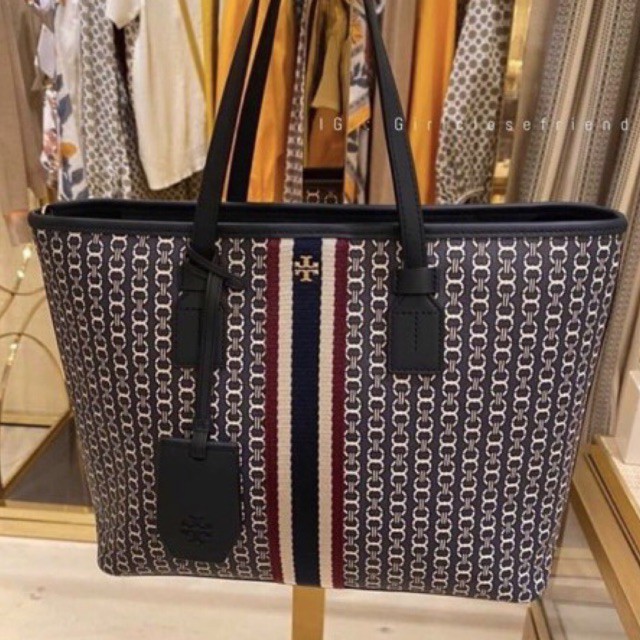 Tory burch gemini link tote canvas