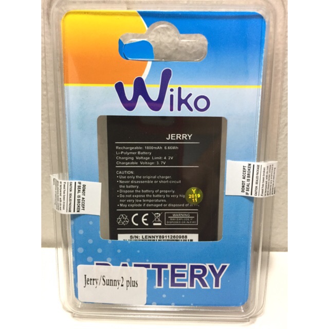 แบตเตอรี่ battery Wiko Jerry / Sunny2 Plus/ lenny / lenny2 / lenny3