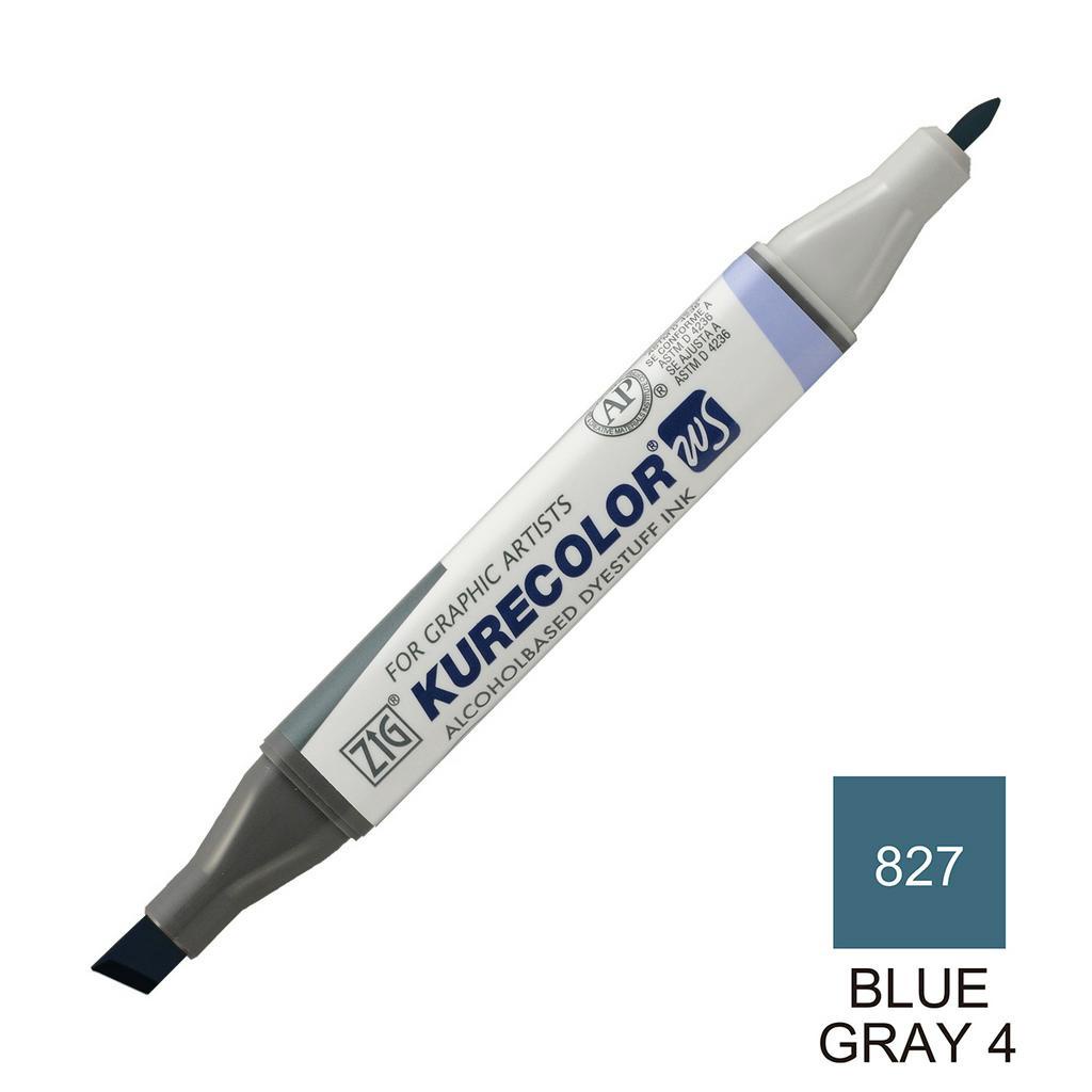 Kuretake ZIG Kurecolor Twin WS - 827 Blue Grey 4 - Art Marker Design Marker - KC-3000N/827