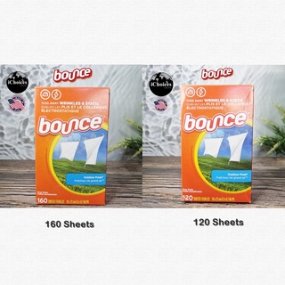 แผ่นอบผ้า ลดรอยยับ กลิ่นหอมสดชื่น Bounce® Fabric Softener Dryer Sheets, Outdoor Fresh 160 or 120 Sheets