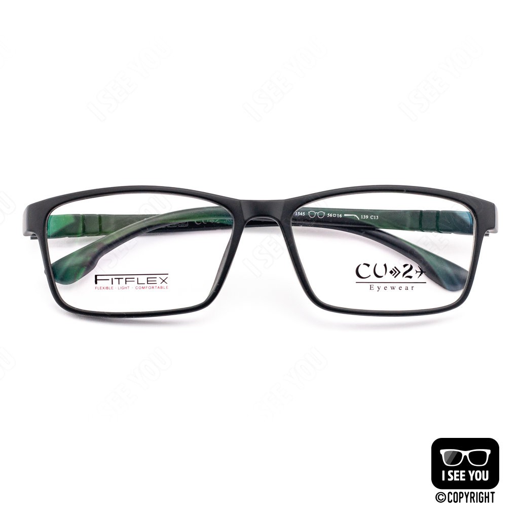 กรอบแว่นตา เกาหลี CU2 Fit Flex 1545 TR90 สีดำ