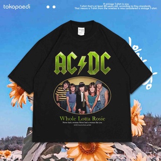 เสื้อยืดคอกลมเสื้อยืด "ACDC" ขนาดใหญ่ | เสื้อเชิ้ต ขนาดใหญ่ | เสื้อยืด สไตล์วินเทจ | เสื้อยืด ขนาดใหญ่ | สไตล์วินเทจ | A