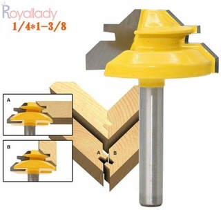 #ROYALLADY#Router Bit 1/4 Shank 45 Degree For Woodworking Tenon Lock Miter Up To 1/2"