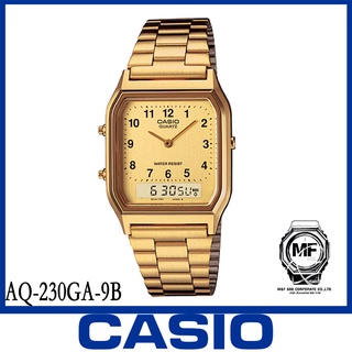 Casio รุ่น AQ-230GA-9B นาฬิกาข้อมือ Analog-Digital ใส่ได้ทั้งชายและหญิง แสตนเลสสีทอง -มั่นใจ ประกันศูนย์ CMG 1 ปีเต็ม