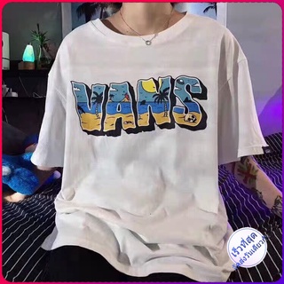 VANS short-sleeved loose cec round neck t-shirt men and women classic letter printing couple half-sleeved wild ins tide