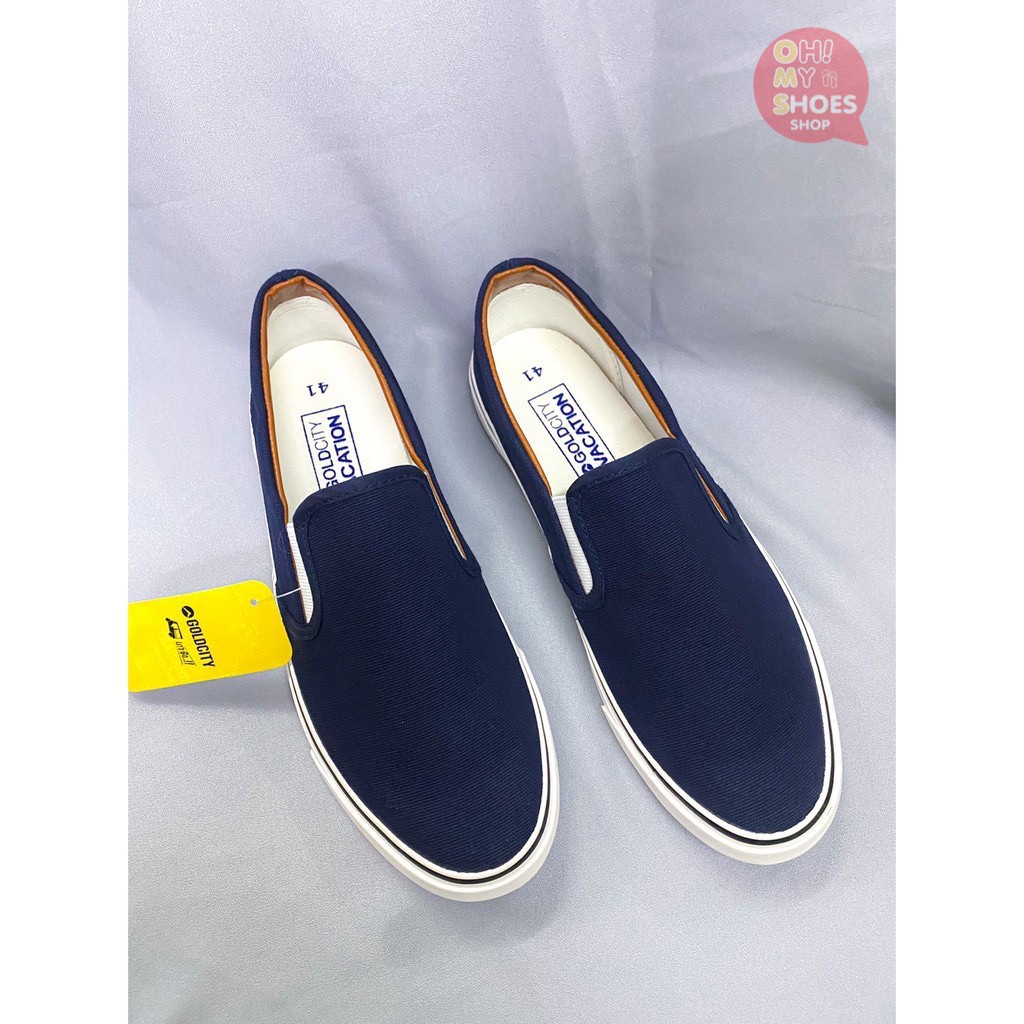 พร้อมส่งจากไทยราคาโรงงาน!! รองเท้าผ้าใบ Gold city รุ่นNS011 โกลซิตี้รองเท้าผ้าใบสวม Slip-on ทรงสลิปออน(พร้อมกล่อง)