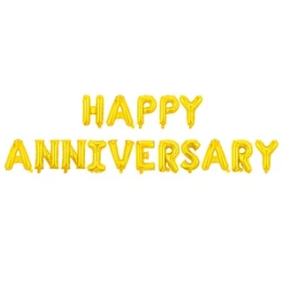🔥ส่งด่วน🔥 ฟอยล์ Happy Anniversary 16 นิ้ว 16 ชิ้น สําหรับตกแต่ง วัน ครบรอบ คนรัก ของขวัญให้แฟน