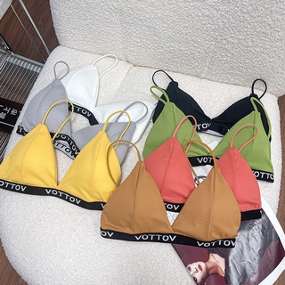 สินค้าพร้อมส่างจากไทย💥LoveIs Bra💥(N630) บราสายเดี่ยว ขอบยางลายตัวอักษร ทรงบิกินี่กิ๊บเก๋