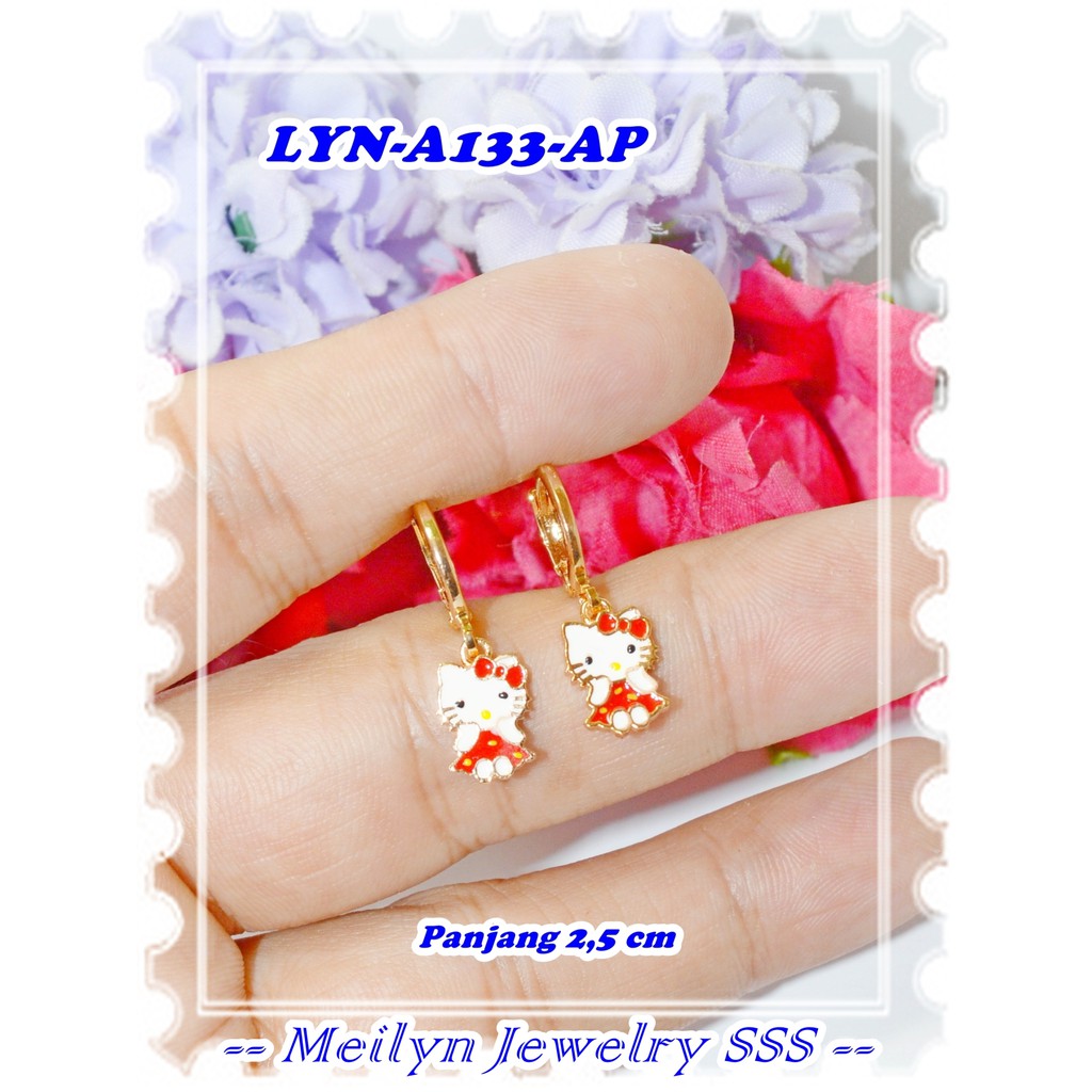 Original Meilyn Brand 18K Gold Plated ต่างหู LYN-A133-AP Kitty Gold