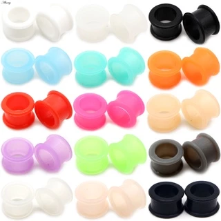 Alisouy 2 ชิ้น 8-16 มม.ซิลิโคนหูปลั๊กและอุโมงค์เจาะหู Earlets สกรูต่างหู Expander EAR Gauges Body เครื่องประดับ