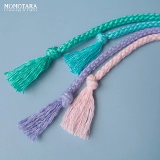MOMOTARA No. 1621 เทปถัก Braid เทปถักกลม Tubular Braid ขนาด 0.5 CM ยาว 36 หลา เชือก เทป diy วัสดุตกแต่ง cord rope