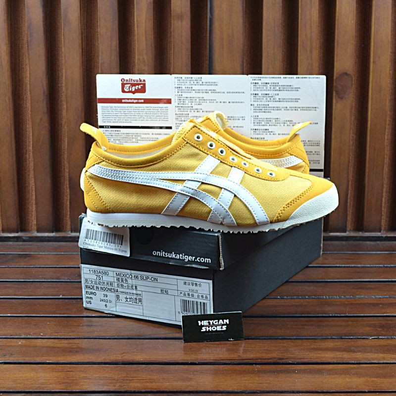 Onitsuka Tiger Mexico 66 รองเท้าสลิปออนสีเหลืองขาว - Heyganshoes.th ...