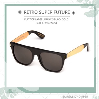 แว่นกันแดด SUPER รุ่น FLAT TOP LARGE : FRANCIS BLACK GOLD SIZE 57 MM. (G7U)