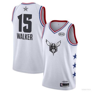 Bkb 2019 เสื้อกีฬาแขนกุด ลายทีม All-Star Game NBA Jersey Charlotte Hornets Walker สไตล์คลาสสิก สําหรับผู้ชาย และผู้หญิง