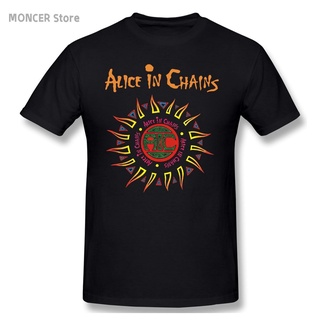 คอลูกเรือ【Boutique Selection】เสื้อยืดคอกลม แขนสั้น ผ้าฝ้าย 100% ลาย Alice In Chains ใส่สบาย LHZYS-5XL