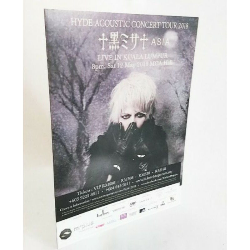 HYDE : ACOUSTIC CONCERT TOUR 2018 + การปรับราคา + AISA/LIVE IN DM FLYERS-( % official & ของแท้ 大马l版版