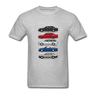 เสื้อยืดผ้าฝ้ายพิมพ์ลาย ใหม่ เสื้อยืดคอกลม ผ้าฝ้าย 100% พิมพ์ลาย Stack Of Mercedes W124 E Class ธีมรถยนต์ สําหรับผู้ชาย