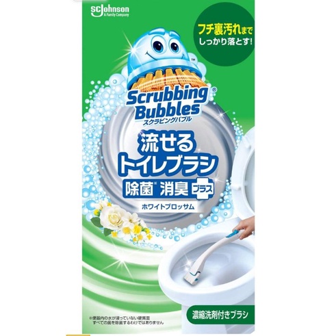 (ระวังของลอกเลียนแบบ)Scrubbing Bubbles Toilet Detergent Flushable รวมด้าม (Floral Soap Scent) ด้าม1 