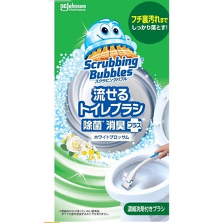 Scrubbing Bubbles Toilet Detergent Flushable Toilet Brush, รวมตัวด้าม (Floral Soap Scent) ด้าม1 ไส้4