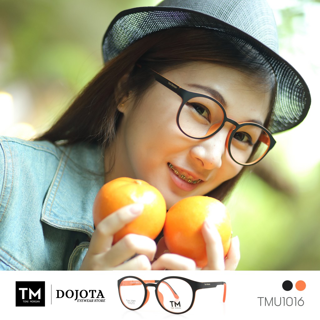 กรอบแว่นตาทรงหยดน้ำ Toni Morgan รุ่น TMU 1016 สีส้ม ยืดหยุ่นได้ดี น้ำหนักเบา Made in Korea