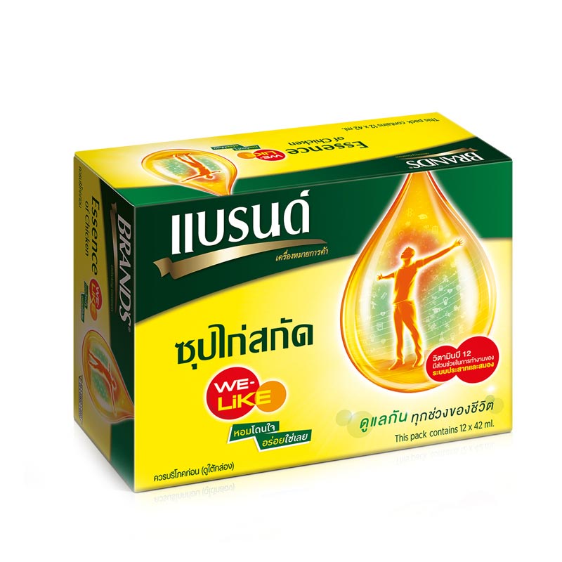 แบรนด์ ซุปไก่ วีไลท์ 1.5 ออนซ์ X 12 ขวด Brand's Essence of Chicken We Like 1.5 oz. x 12