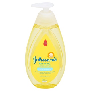 🔥แนะนำ!! จอห์นสัน ท็อปทูโท สบู่เหลวอาบน้ำและสระผม 500มล. Johnsons Top-to-Toe Baby Bath 500ml