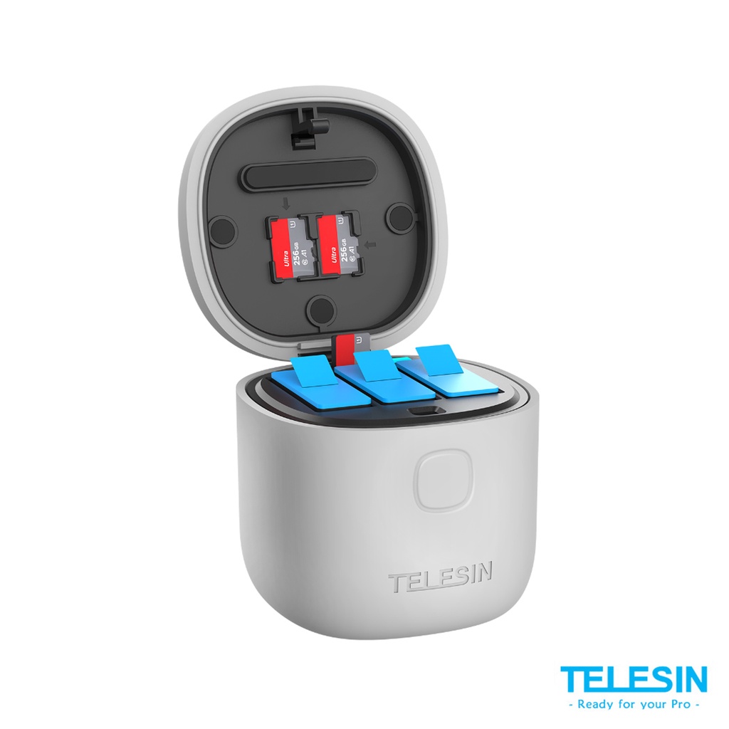 แท่นชาร์จ TELESIN® ALLIN BOX CHARGER & CARD READER สำหรับโกโปรรุ่น 10 / 9 คุณภาพ เป็นกล่อง ควบคุมไฟ 