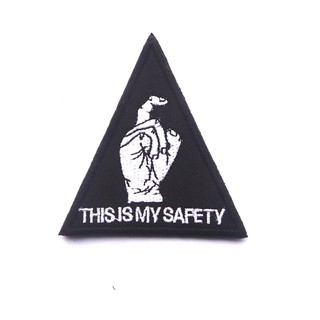 แผ่นแพทช์ปักลาย THIS IS MY SAFETY Black Hawk Army Badge Tactical