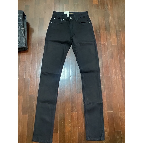 nudie jeans รุ่น SKINNY LIN  Black black เอว 26 ยาว 32