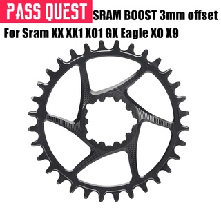 Pass QUEST GXP จานหน้ารถจักรยานเสือภูเขา ออฟเซ็ท กว้าง แคบ 3 มม. 28T-38T สําหรับ Sram XX1 GX Eagle X9 Cr