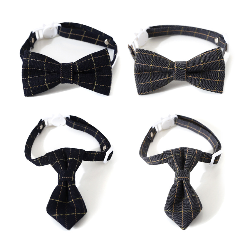 สัตว์เลี้ยงสุนัข Cat Puppy ปรับ Bow Tie เนคไท Collar Bell สไตล์อังกฤษสัตว์เลี้ยงงานแต่งงาน nacklace อุปกรณ์เสริม