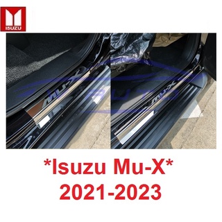 ชายบันได สคัพเพลท Isuzu MUX mu-x 2021 2022 2023 สแตนเลสสตีล อีซูซุ มิวเอ็กซ์ คิ้วกันรอยขอบประตู ชายบันไดประตู สคัพเพลท