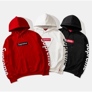 Supreme เสื้อกันหนาวแฟชั่นสําหรับ Unisex ผ้าฝ้ายแขนยาวมีฮู้ดเย็บปักลาย