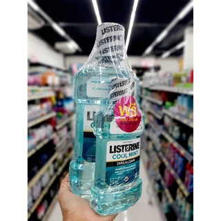 Listerine น้ำยาบ้วนปาก 750 มล. ฟรี ลิสเตอรีน น้ำยาบ้วนปาก 250 มล.(แพ็คคู่สุดคุ้ม)